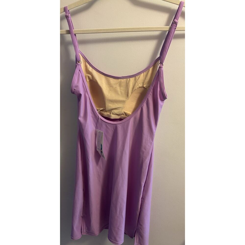 Vtg Y2K Playboy Swim Rhinestone Bunny One Piece Swim Dress Lilac M 6 NWT Greece - Picture 3 of 8